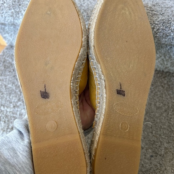 NWOT Lisa B yellow leather pointed toe mule espadrille. Coastal. Classic. Beach - Picture 7 of 10